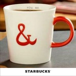 Starbucks You. & Me. Coffee Mug 12oz Cream & Red EUC